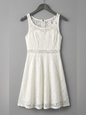 2014 American Rag Ivory Lace Mini Dress Cottagecore Vintage Inspo Graduation S